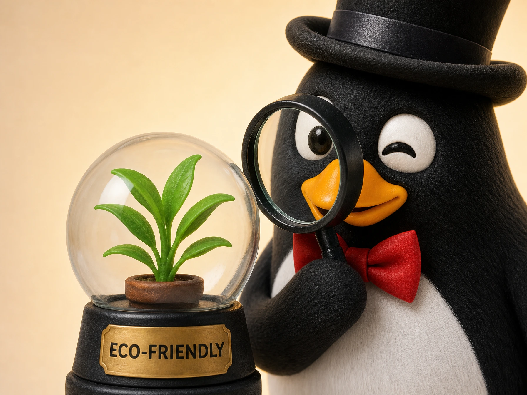 Greenwashing event signage with unverifiable sustainability claims